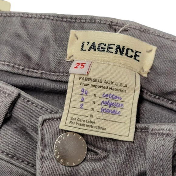 L'AGENCE  Margot High Rise Skinny Jeans Size 25 Gray New With Tags - Picture 8 of 10